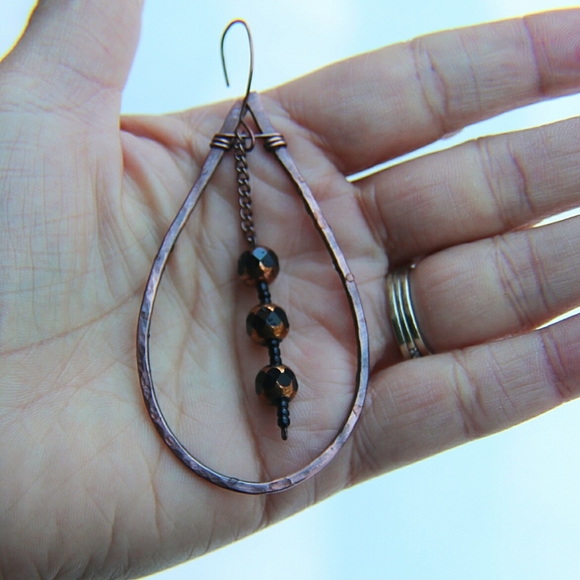 Copper Statement earrings - Picture 5 of 5